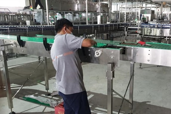 Gối bạc đạn bearing pillow trong sản xuất băng tải