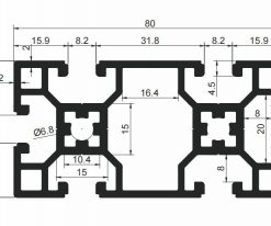 thanh nhôm định hình 40x80 mã hàng 4080 2.0