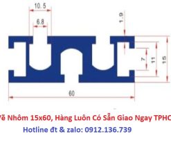 bản vẽ thanh nhôm định hình 15x60