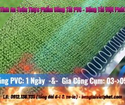 băng tải PVC xanh mặt nhám lông, có tai bèo, không đạt an toàn thực phẩm