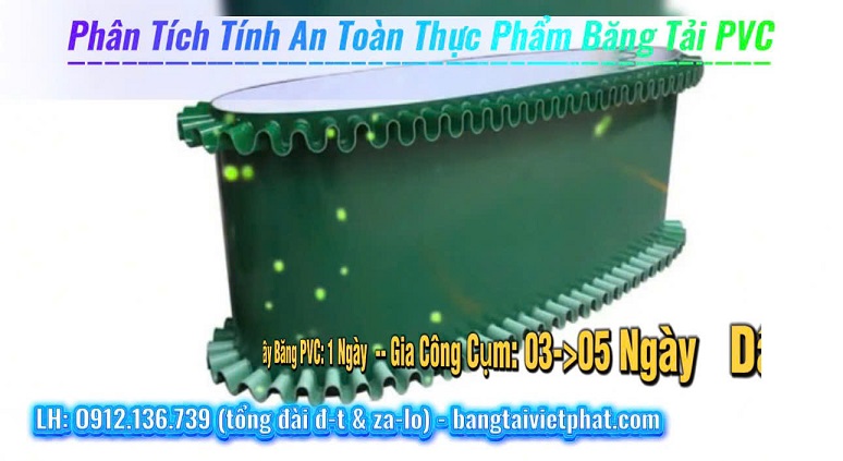 bang tai PVC xanh lam dang tai beo, khong su dung tiep xuc truc tiep thuc pham cho nguoi