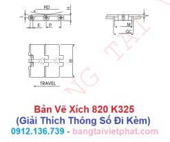 bản vẽ kỹ thuật xích nhựa 820 K325
